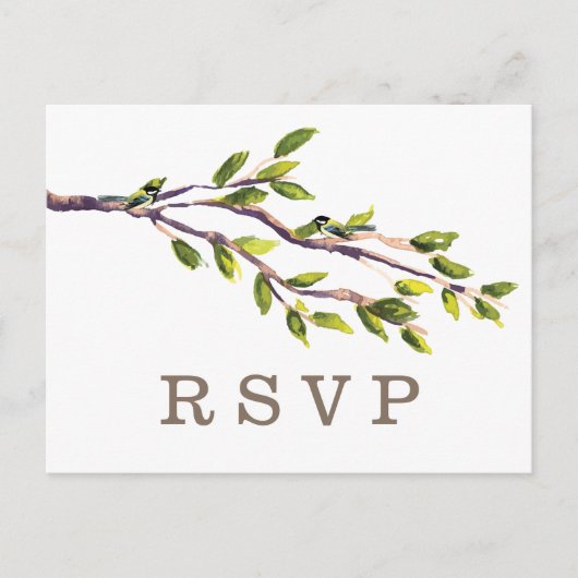 Pinselstriche Hochzeitstich-RSVP-Postkarte Einladungspostkarte (Vorderseite)