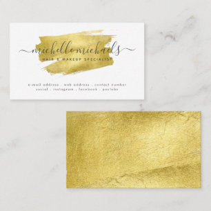 Pinselstriche Imitate Gold Foil Minimale Skripte M Visitenkarte