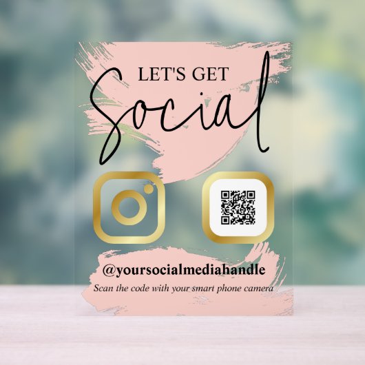 Pinselstriche Imitate Gold Soziale Vorteile Acrylschild (Neutral)