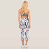 Pinselstriche in Aquarellfarben, farbenfrohe, naht Capri Leggings (Rückseite)