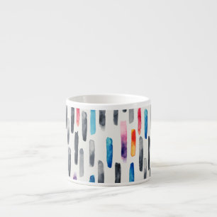 Pinselstriche in Aquarellfarben, farbenfrohe, naht Espressotasse