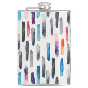 Pinselstriche in Aquarellfarben, farbenfrohe, naht Flachmann