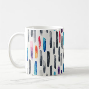Pinselstriche in Aquarellfarben, farbenfrohe, naht Kaffeetasse