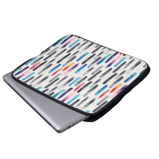 Pinselstriche in Aquarellfarben, farbenfrohe, naht Laptopschutzhülle (Vorne Knopf)