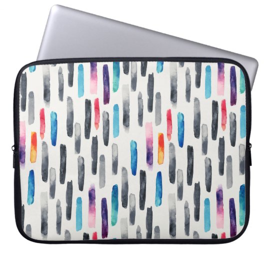 Pinselstriche in Aquarellfarben, farbenfrohe, naht Laptopschutzhülle (Vorderseite)