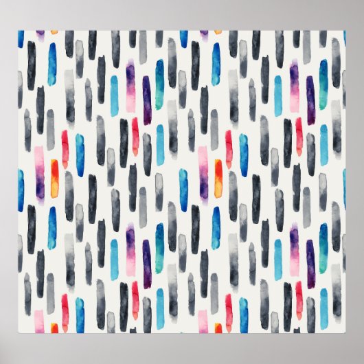 Pinselstriche in Aquarellfarben, farbenfrohe, naht Poster (Vorne)