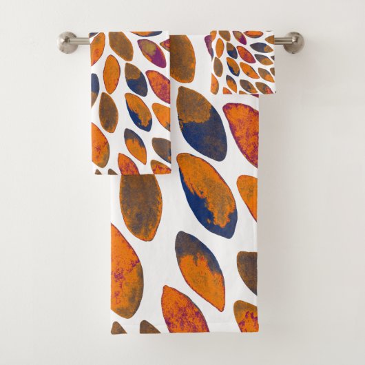 Pinselstriche in Aquarellfarben - Rosteffekt Badhandtuch Set (Insitu)