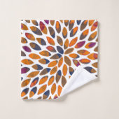 Pinselstriche in Aquarellfarben - Rosteffekt Badhandtuch Set (Waschlappen)