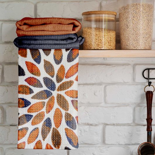 Pinselstriche in Aquarellfarben - Rosteffekt Geschirrtuch