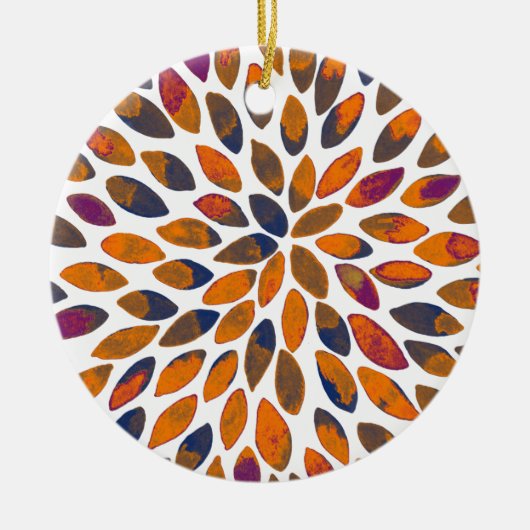 Pinselstriche in Aquarellfarben - Rosteffekt Keramikornament (Vorne)