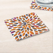 Pinselstriche in Aquarellfarben - Rosteffekt Rechteckiger Pappuntersetzer (angewinkelt)