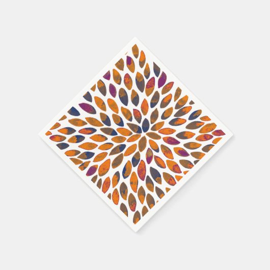 Pinselstriche in Aquarellfarben - Rosteffekt Serviette (Ecke)