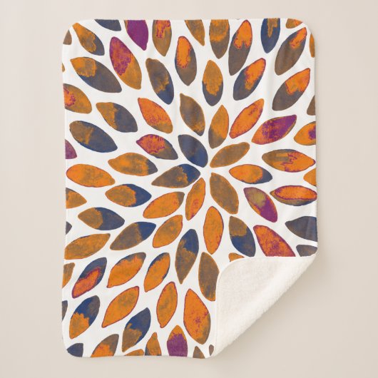 Pinselstriche in Aquarellfarben - Rosteffekt Sherpadecke (Vorderseite)