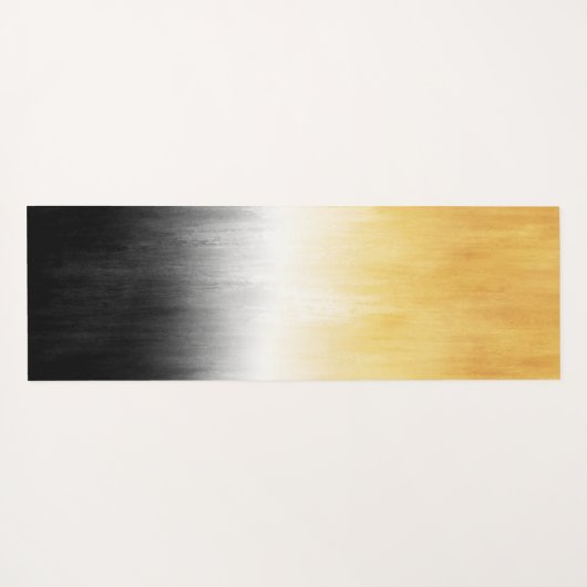 Pinselstriche in Gelb und Schwarz Schlaganfall Mod Yogamatte (Rückseite (Horizontal))