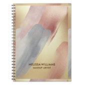 Pinselstriche in Gold, Kupfer und Grau Notizblock (Vorderseite)