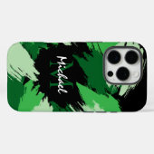 Pinselstriche in grünen Farbtönen mit Monogramm Case-Mate iPhone Hülle (Rückseite (Horizontal))