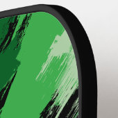 Pinselstriche in grünen Farbtönen mit Monogramm Pickleball Schläger (Linke Seite)