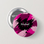 Pinselstriche in heißen rosa Farbtönen mit Monogra Button (Vorne & Hinten)
