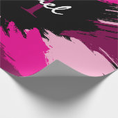 Pinselstriche in heißen rosa Farbtönen mit Monogra Geschenkpapier (Ecke)