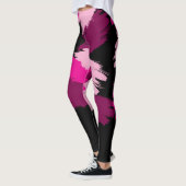 Pinselstriche in heißen rosa Farbtönen mit Monogra Leggings (Links)