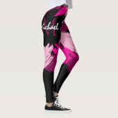 Pinselstriche in heißen rosa Farbtönen mit Monogra Leggings (Rechts)