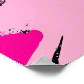Pinselstriche in heißen rosa Farbtönen mit Monogra Poster (Ecke)