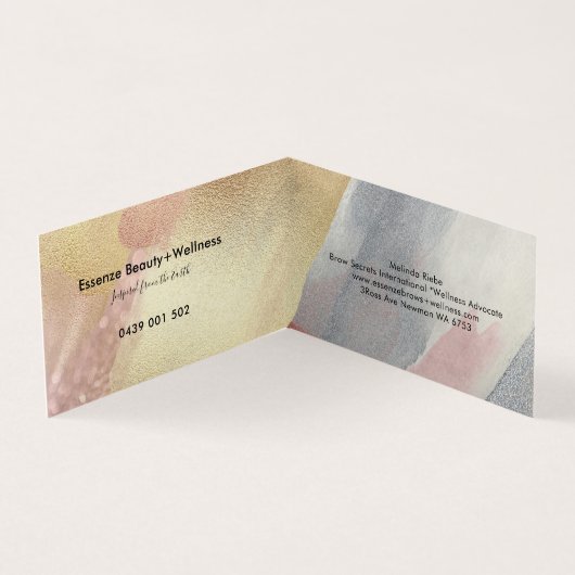 Pinselstriche in Rosa und Grau Visitenkarten (Innenseite)