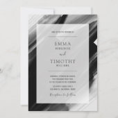 Pinselstriche in Schwarz und Grau Einladung (Vorderseite)