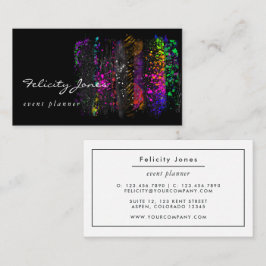 Pinselstriche in Schwarz und Neon Visitenkarte