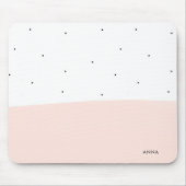 Pinselstriche in Weiß und Weiß, rosa und modern Mousepad (Vorne)