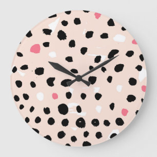 Pinselstriche: künstlerische Textur Große Wanduhr