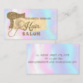 Pinselstriche, Linien, Holografie, Glitzer Haartro Visitenkarte (Vorne/Hinten)