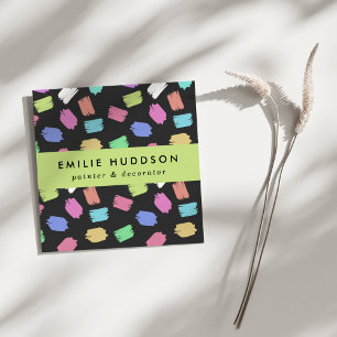 Pinselstriche, Maler, Malerei, Dekorator Quadratische Visitenkarte