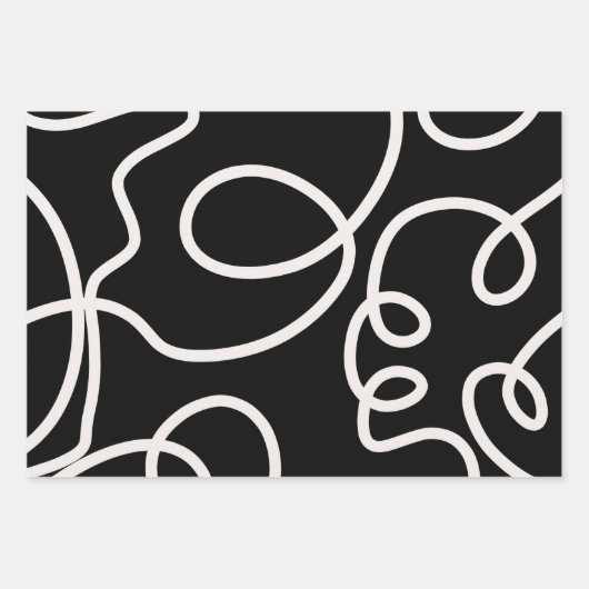 Pinselstriche mit Abstrakter und schwarzer Linie Geschenkpapier Set (Vorderseite 3)