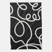 Pinselstriche mit Abstrakter und schwarzer Linie Geschirrtuch (Vertikal)