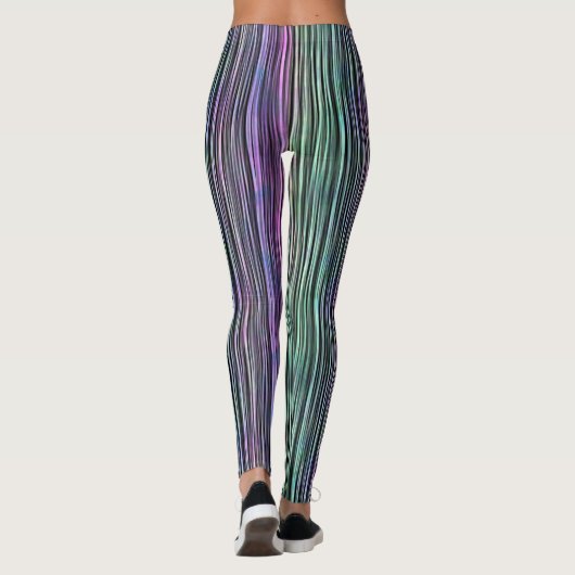 Pinselstriche mit dunklem Regenbogen: Leggings (Rückseite)