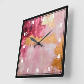 Pinselstriche mit künstlerischen Pinselstrichen Go Quadratische Wanduhr (Winkel)