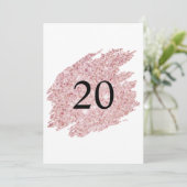 Pinselstriche mit Minimalistischem Glitzer in Rosa Einladung (Stehend Vorderseite)