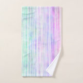 Pinselstriche mit Regenbogen, weiß: Badhandtuch Set (Handtuch)