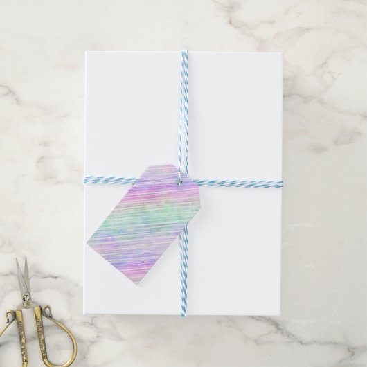 Pinselstriche mit Regenbogenneigung : Geschenkanhänger (Mit Garn)