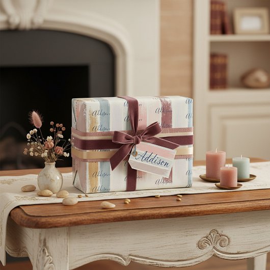 Pinselstriche personalisiert geschenkpapier
