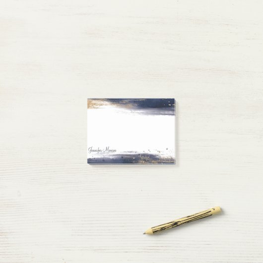 Pinselstriche personalisiert post-it klebezettel (Auf Schreibtisch)