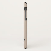 Pinselstriche polka Punkte auf Beige Case-Mate iPhone Hülle (Hinten/Links)