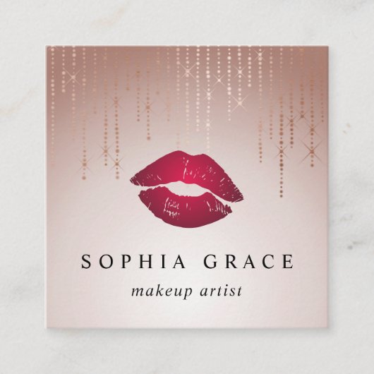 Pinselstriche Quadratische Visitenkarte (Vorderseite)