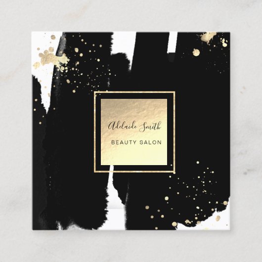 Pinselstriche Quadratische Visitenkarte (Vorderseite)