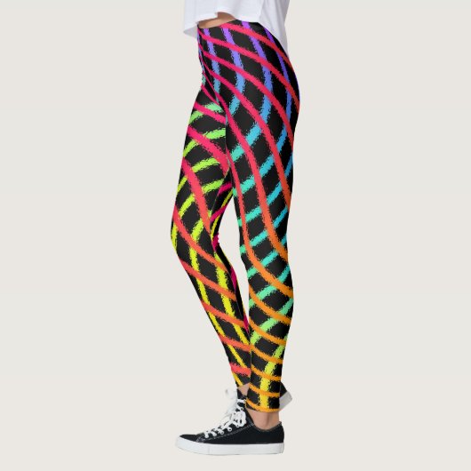 Pinselstriche Raster Art Leggings (Links)