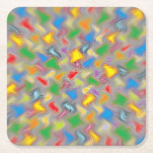 Pinselstriche Rechteckiger Pappuntersetzer