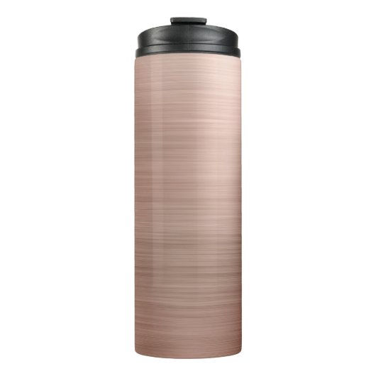 Pinselstriche Rose Gold Metallic Thermosbecher (Vorderseite)
