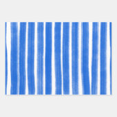 Pinselstriche Streifen Blau Weißer Chic Hanukkah Geschenkpapier Set (Vorderseite 3)