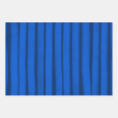 Pinselstriche Streifen Blau Weißer Chic Hanukkah Geschenkpapier Set (Vorderseite 3)